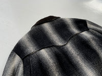 90s SANTAFE TRAIL ShadowPlaid Wool Jacket M Black&White