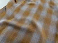 50s vintage Duke Of Hollywood ShadowPlaid Loop Shirt M Beige&Gray