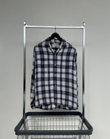 50s Vintage TOWNCRAFT ShadowPlaid Loop Shirt M Black&White