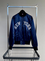 80s Empire NEWYORK Varsity Satin Jacket L