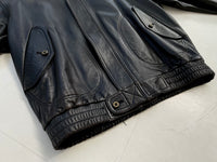 80s Burberry Leather Jacket L Black