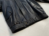 80s Burberry Leather Jacket L Black