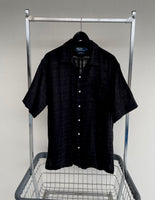 90s Vintage RalphLauren CALDWELL Shadow Plaid shirt L Black