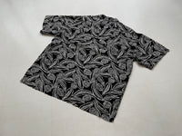 90s Vintage RalphLauren “Big Leaf” Rayon OpenCollar Shirt XL Black&White