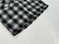 60s Vintage goldenLine Shadow Plaid Wool shirt Black&White M