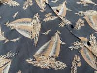 90s Vintage RalphLauren CALDWELL OpenCollar Rayon Shirt Yacht L