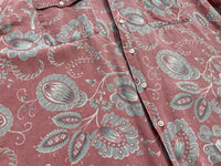 90s Vintage Polo RalphLauren “Flower” Opencollar Shirt L SalmonPink