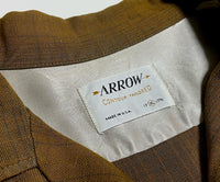 50s vintage Arrow Ombre opencollar rayonshirt Mustard XL