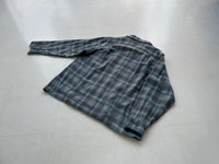 70s Vintage Pendleton ShadowPlaid Wool Board Shirt XL Turquoise&Gray