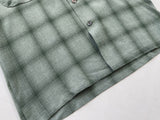 50s Vintage Deadstock Duke of Hollywood Rayon Shadow Plaid Loop shirt S Khaki