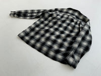 60s Vintage goldenLine Shadow Plaid Wool shirt Black&White M