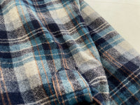 70s Vintage Pendleton Wool Plaid Shirt Blue&Ivory XL
