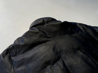 80s Eddie Bauer Leather Puffer Jacket Black