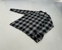 50s Vintage Deadstock ARROW Rayon ShadowPlaid Shirt XL Black&White