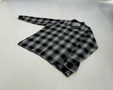 50s Vintage Deadstock ARROW Rayon ShadowPlaid Shirt XL Black&White