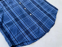 90s Vintage Polo RalphLauren Plaid Work Shirt L Blue
