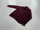 50s Vintage Mac Phergus Rayon ShadowPlaid  Loop Shirt M Black&Red