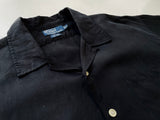 90s Vintage Polo RalphLauren Silk&Linen Opencollar Shirt XL Black