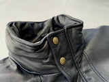 80s Eddie Bauer Leather Puffer Jacket L Black