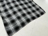 50s Vintage Deadstock ARROW Rayon ShadowPlaid Shirt XL Black&White