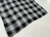 50s Vintage Deadstock ARROW Rayon ShadowPlaid Shirt XL Black&White