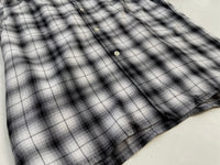 50s Vintage TOWNCRAFT ShadowPlaid Loop Shirt M Black&White
