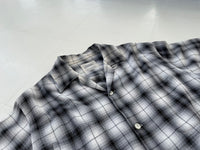 50s Vintage TOWNCRAFT ShadowPlaid Loop Shirt M Black&White