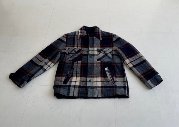 70s Sears Vintage Wool Plaid Jacket 38
