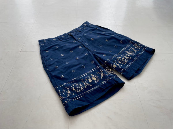 90s Vintage Polo RalphLauren Paisley Shorts 33 Navy