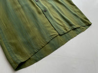 50s Vintage Sportsman Rayon ShadowPlaid Striped Shirt L Khaki&Green