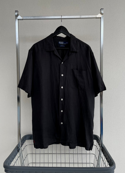 90s Vintage RalphLauren CALDWELL OpenCollar Shirt L Black