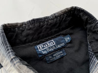 90s Vintage RalphLauren ShadowPlaid WesternShirt M Black&White