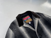 90s SANTAFE TRAIL ShadowPlaid Wool Jacket M Black&White