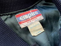 80s EMPIRE NEWYORK Varsity Wool Jacket XL Navy