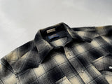 70s Vintage PENDLETON ShadowPlaid Western Shirt L Black&White