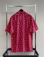 90s Vintage Polo RalphLauren 100% Rayon Triangle OpenCollarShirt M Pink