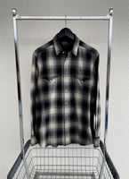 90s Vintage RalphLauren ShadowPlaid WesternShirt M Black&White