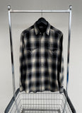 90s Vintage RalphLauren ShadowPlaid WesternShirt M Black&White
