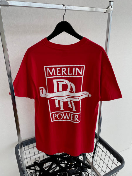 90s Vintage Rolls Royce T-shirt L Red