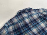70s Vintage Pendleton Wool Plaid Shirt Blue&Ivory XL