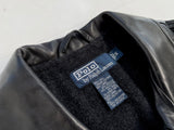 90s Polo RalphLauren Leather CarCoat S Black
