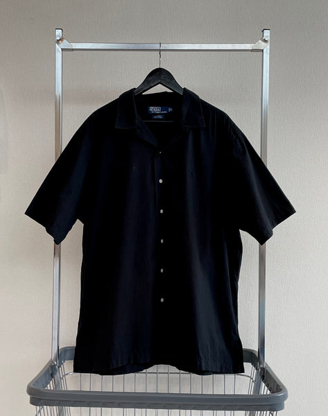 90s Vintage Polo RalphLauren CALDWELL OpenCollar Shirt XL Black