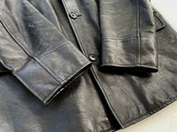 90s Polo RalphLauren Leather CarCoat M Black