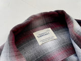50s Vintage TOWNCRAFT Rayon ShadowPlaid Loop Shirt L Black&Burgundy