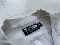 90s Polo RalphLauren Silk&Linen L/S Shirt M White