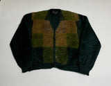 50s vintage Sears Premium Mohair Cardigan Panel Pattern DeepGreen L