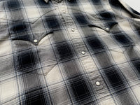 90s Vintage RalphLauren ShadowPlaid WesternShirt M Black&White