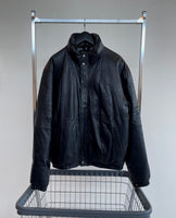 80s Eddie Bauer Leather Puffer Jacket Black