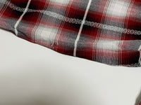 50s vintage BRENT Ombre check Opencollar shirt RedXBlackXWhite XL