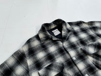 60s Vintage goldenLine Shadow Plaid Wool shirt Black&White M